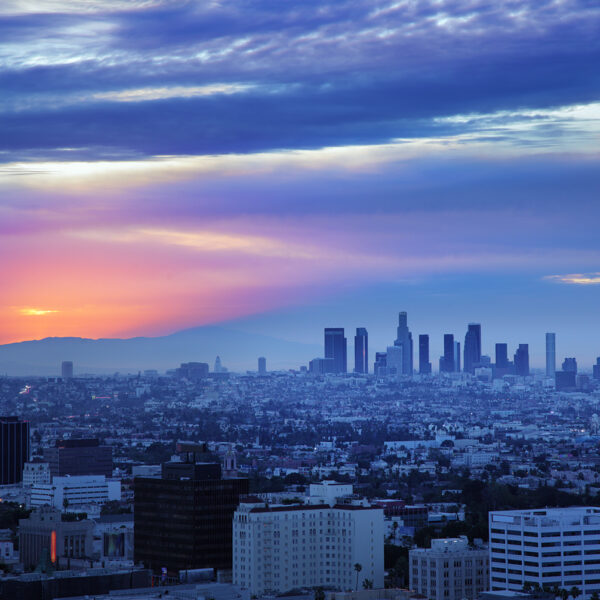 Los Angeles skyline, representing 2023 Preservation Awards Ceremony hosted by the LA Conservancy.